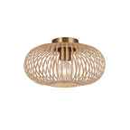 Lampe de Plafond Avec Écran en Bambou Tressé - 45 cm Construction en Fibres Naturelles