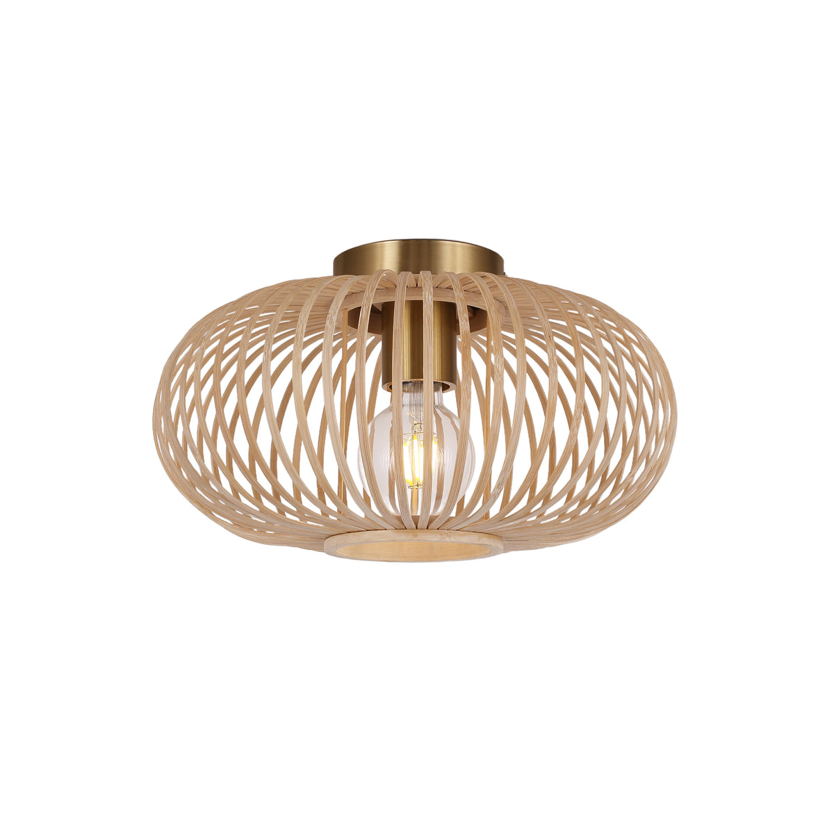 Lampe de Plafond en Bambou Tressé - Abat-Jour 45 cm avec Douille E27