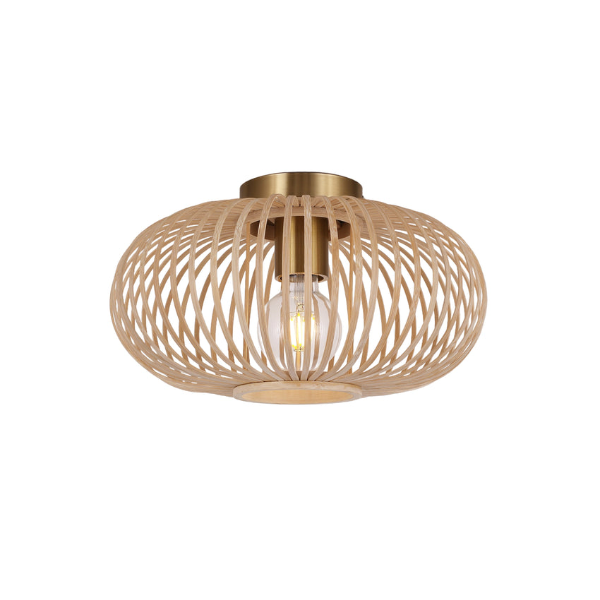 Lampe de Plafond en Bambou Tressé - Abat-Jour 45 cm avec Douille E27