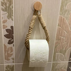Ensemble d'Organisateurs Sans Perçage - Supports Muraux en Corde de Chanvre pour Serviettes et Papier Toilette