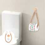 Ensemble d'Organisateurs Sans Perçage - Supports Muraux en Corde de Chanvre pour Serviettes et Papier Toilette