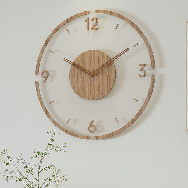 Horloge Murale Nordique - Horloge Effet Bois de Mouvement Silencieux