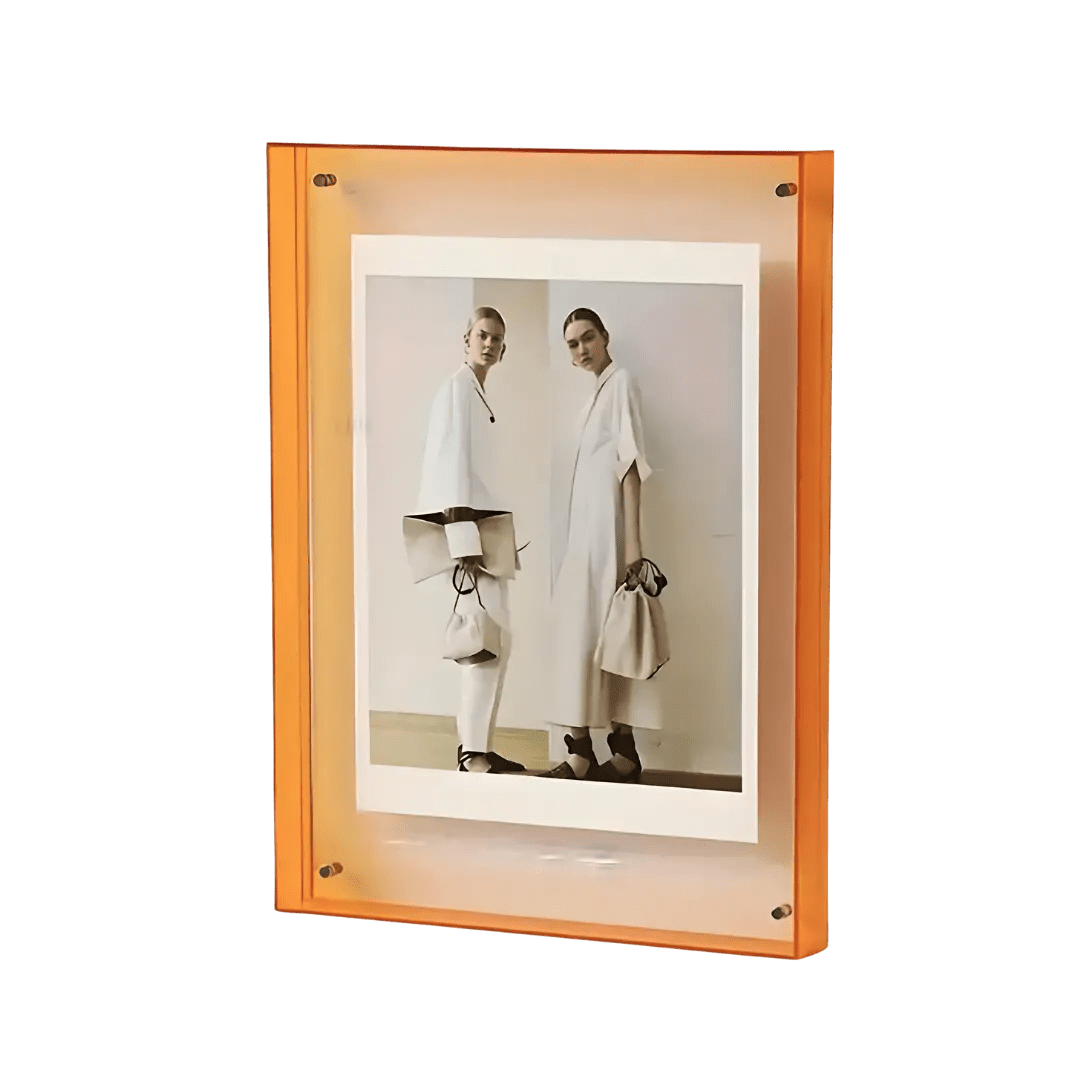 Cadre Photo LED - Affichage Lumineux en Acrylique Transparent pour Bureau et Étagère