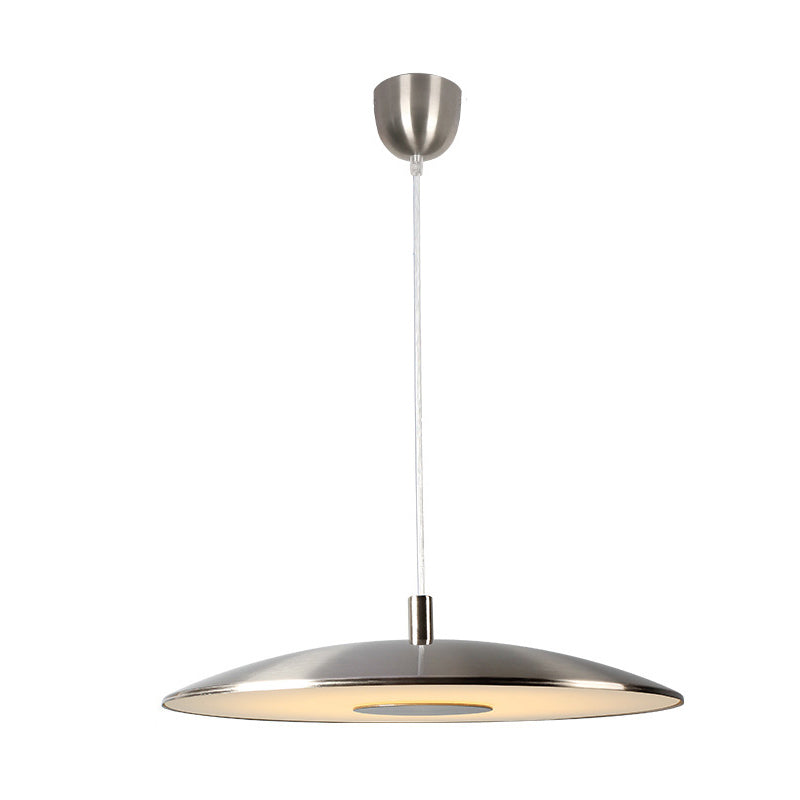 Lampe Pendante LED | Lampe de Plafond en Fer avec LED Intégrée & Finition Nickel | Pour Salle à Manger & Espaces de Vie