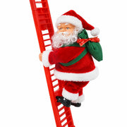 Père Noël Grimpeur Animé - Figurine Mobile avec Musique pour Décoration de Sapin et Fêtes de Noël