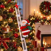 Père Noël Grimpeur Animé - Figurine Mobile avec Musique pour Décoration de Sapin et Fêtes de Noël