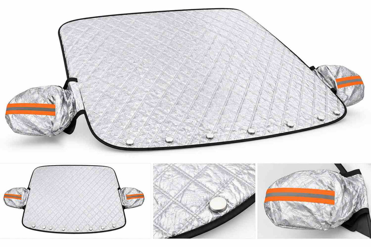 Protection Magnétique de Pare-Brise pour l'Hiver - Feuille d'Aluminium et Coton Contre la Neige et le Givre
