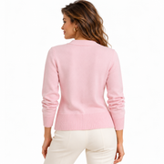 Pull Femme 100 % Laine - Détails Boutonnés avec Silhouette Droite en H