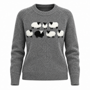 Pull Tricoté Rétro Femme - Manches Longues pour Superposition en Automne