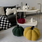 Coussin Décoratif en Forme de Citrouille - Coton et Polyester avec Surface Texturée