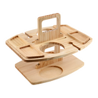Table de Pique-Nique - Bois Amovible Avec Compartiments Pour Verres et Bouteilles