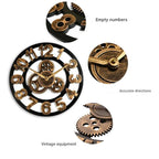 Horloge Murale en Bois - Horloge Rétro Industrielle Ronde de 30 cm pour Intérieur