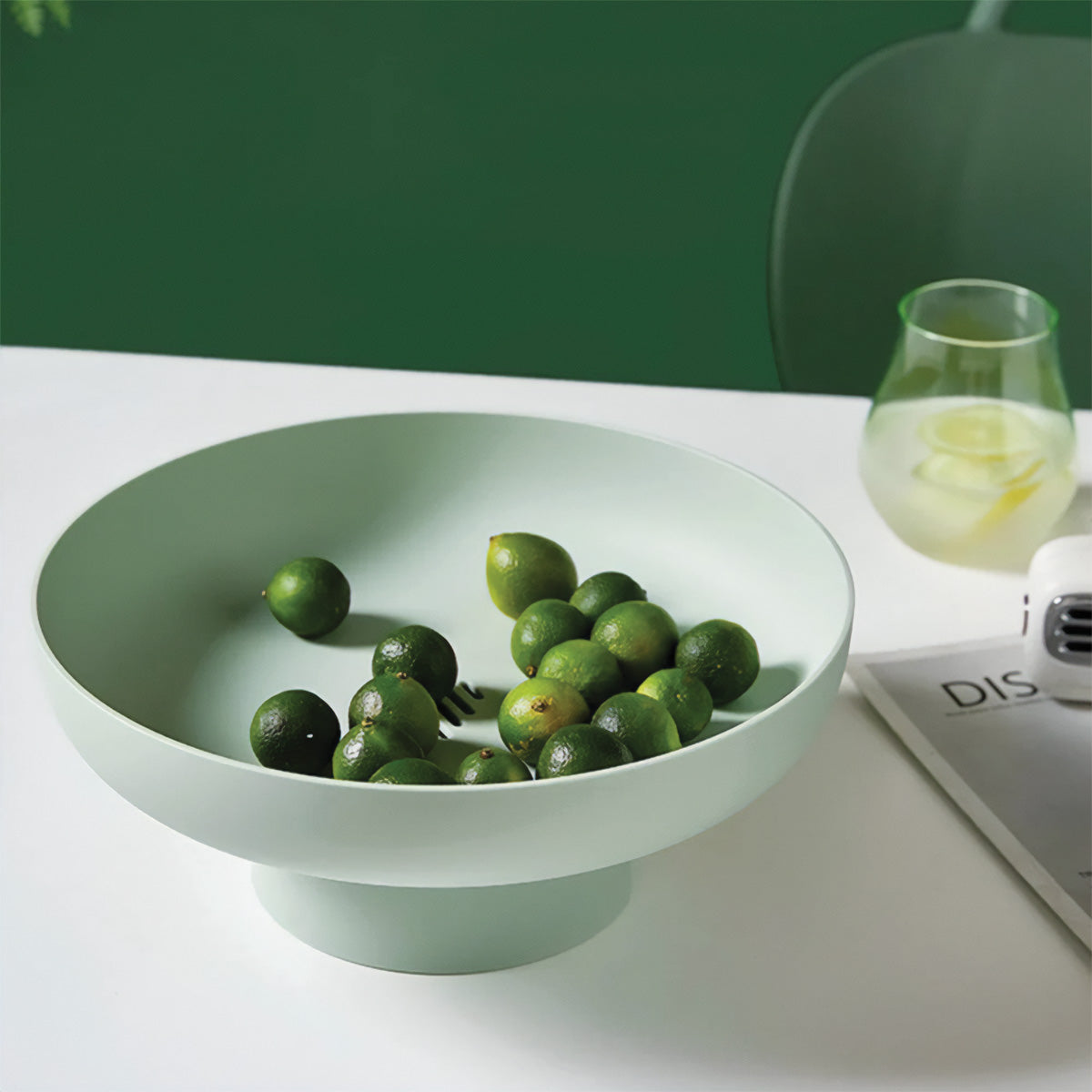 Panier à Fruits Rond - Panier de Rangement Vert et Aéré pour Plan de Travail
