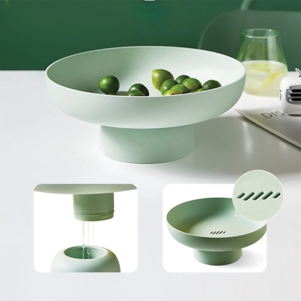 Panier à Fruits Rond - Panier de Rangement Vert et Aéré pour Plan de Travail