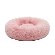 Lit Rond pour Chien et Chat - Nylon et Fausse Fourrure avec Bord Rembourré
