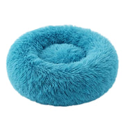 Lit Rond pour Chien et Chat - Nylon et Fausse Fourrure avec Bord Rembourré