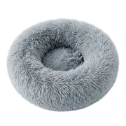 Lit Rond pour Chien et Chat - Nylon et Fausse Fourrure avec Bord Rembourré