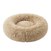 Lit Rond pour Chien et Chat - Nylon et Fausse Fourrure avec Bord Rembourré