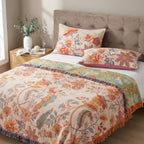 Housses de Coussin Florales Boho - Lot de 2 en Coton pour Coussins