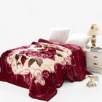 Couverture Polaire Florale - Plaid Doux en Microfibre avec Motif de Fleurs Roses