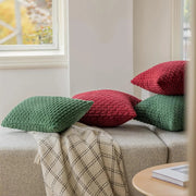Housse de Coussin en Velours Côtelé - Housse Texturée pour Canapé, Lit et Fauteuil