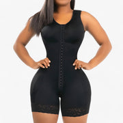 Body de Compression Femme - Panneaux Structurés Inspirés du Corset et Coupe Sans Manches Noire