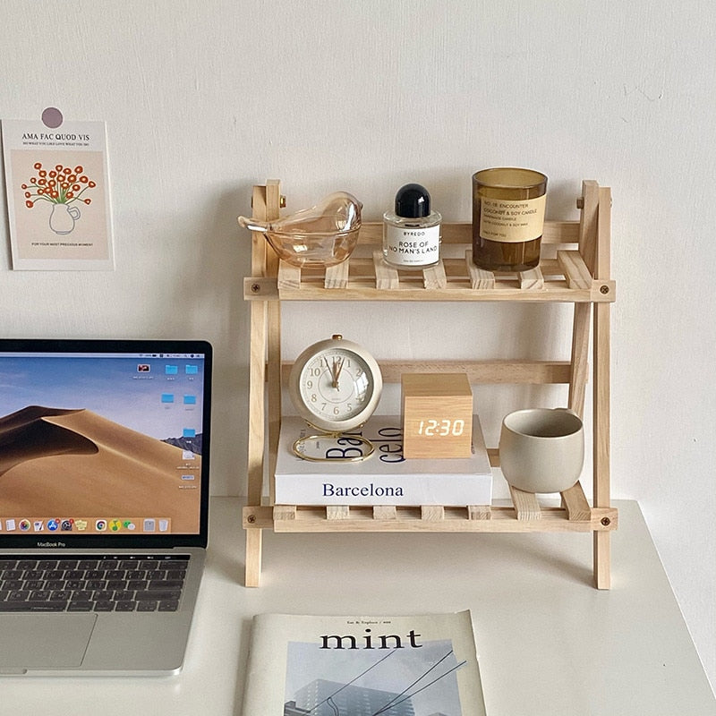 Étagère de Bureau Réglable - Organisateur de Rangement à Deux Niveaux pour Bureau et Coiffeuse