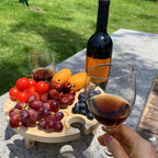 Table de Pique-Nique Portable - Table Pliante en Bois avec Supports pour Verres et Bouteille