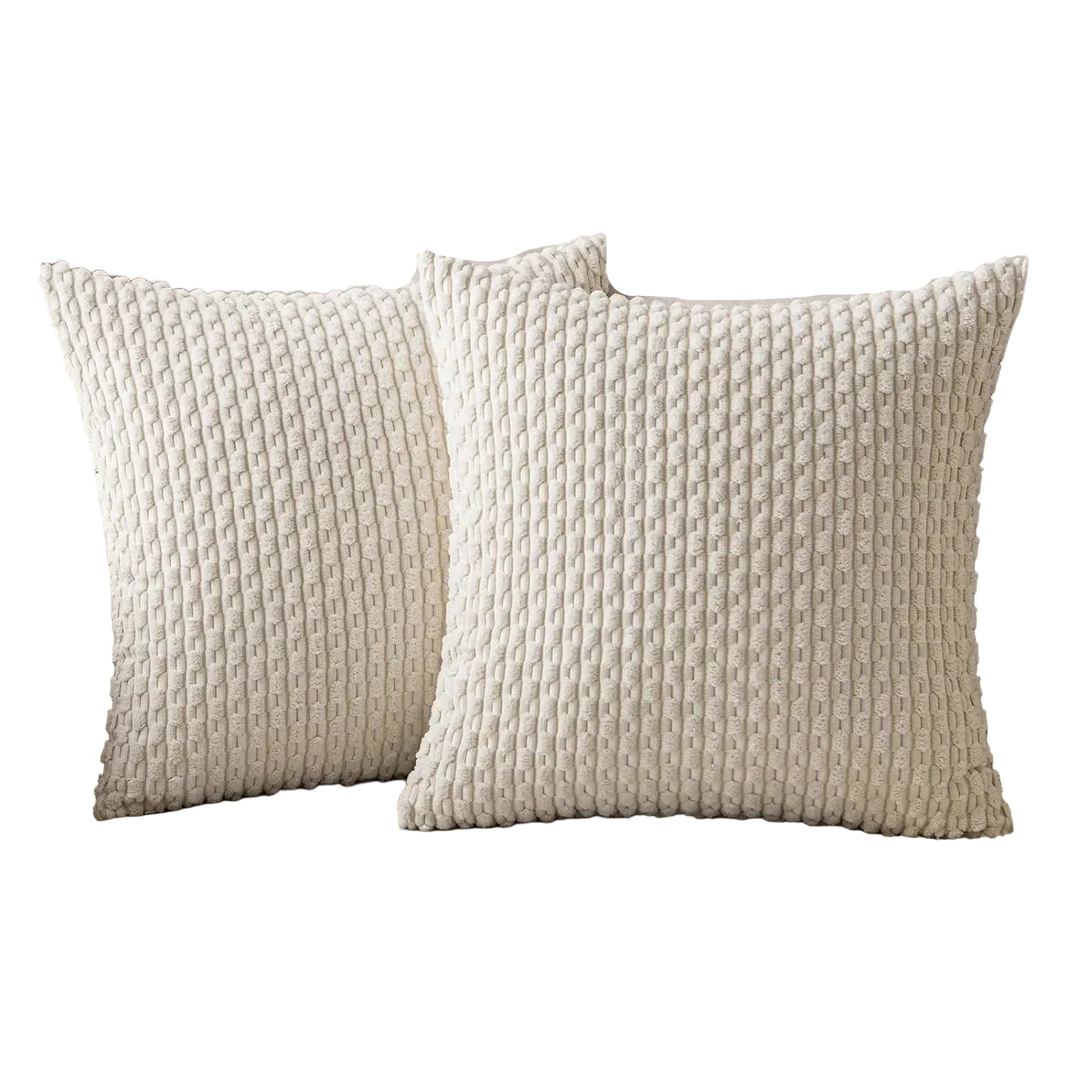 Housse de Coussin en Velours Côtelé - Housse Texturée pour Canapé, Lit et Fauteuil