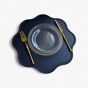 Sets de Table Fleuris - Sets en Simili Cuir avec Motif de Fleurs Jaunes en Relief