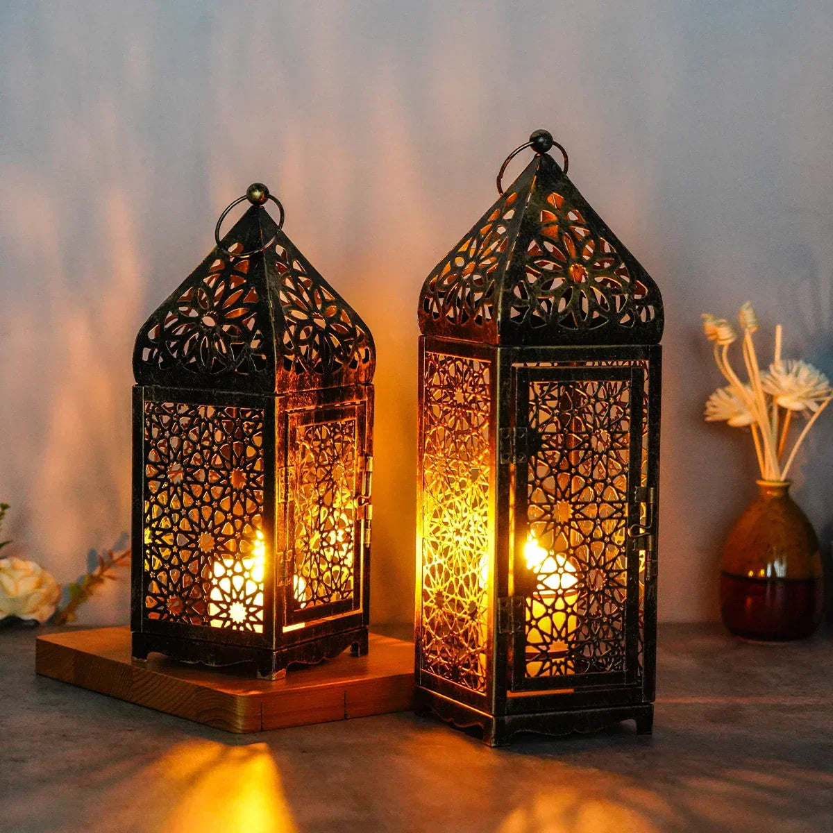 Bougeoir Vintage en Fer - Support Décoratif avec Finition Couleur Bronze