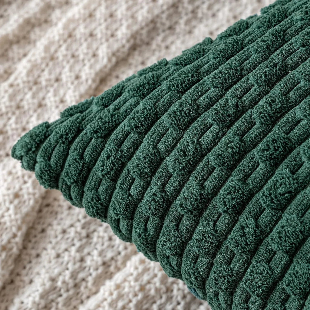 Housse de Coussin en Velours Côtelé - Housse Texturée pour Canapé, Lit et Fauteuil