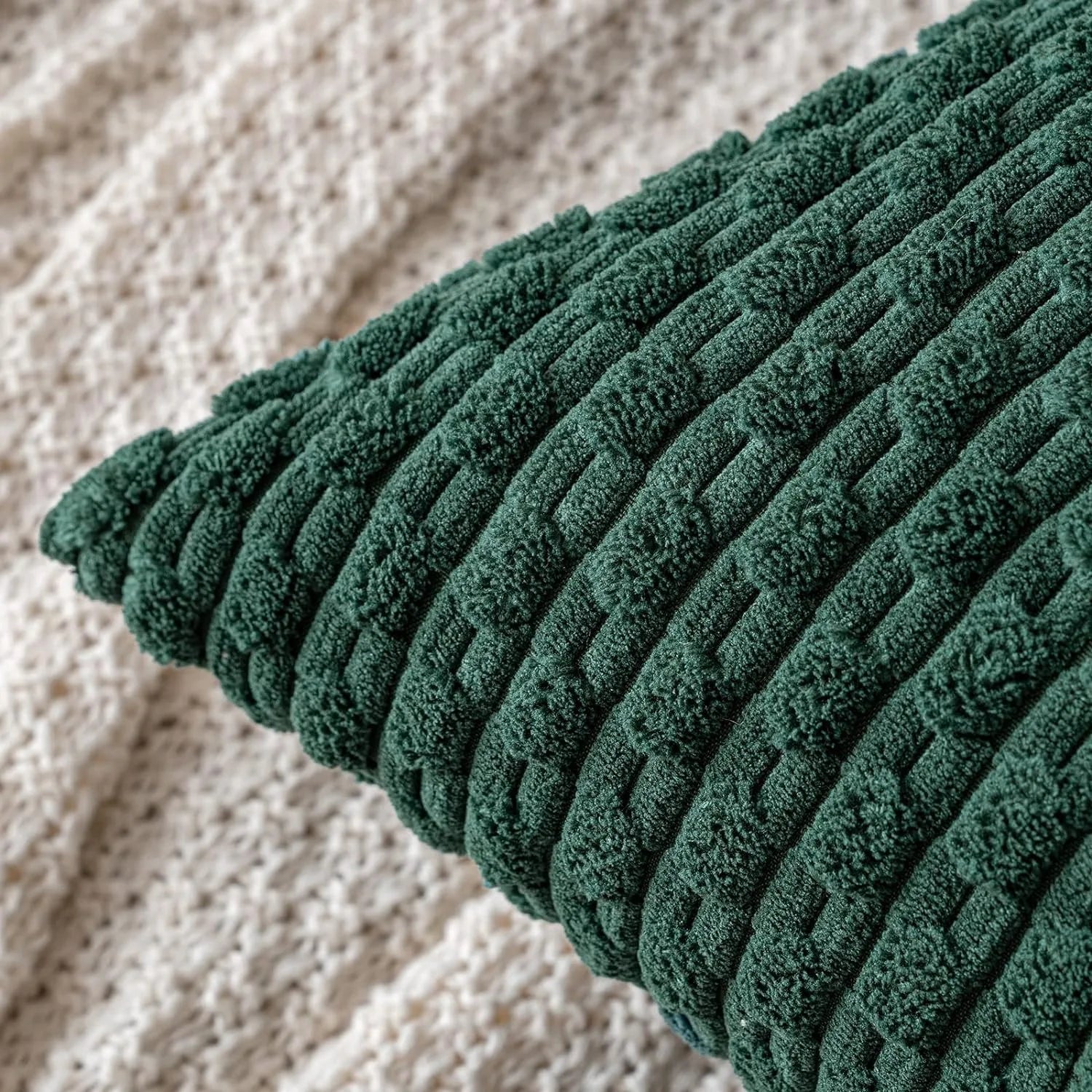 Housse de Coussin en Velours Côtelé - Housse Texturée pour Canapé, Lit et Fauteuil