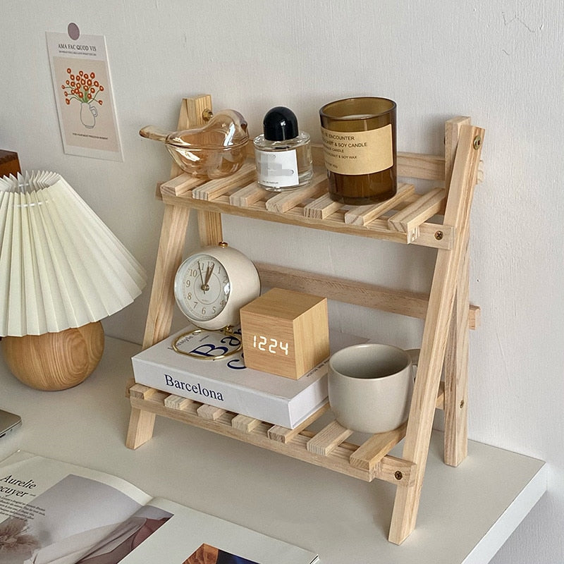 Étagère de Bureau Réglable - Organisateur de Rangement à Deux Niveaux pour Bureau et Coiffeuse