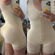 Body de Compression Femme - Panneaux Structurés Inspirés du Corset et Coupe Sans Manches Noire