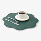 Sets de Table Fleuris - Sets en Simili Cuir avec Motif de Fleurs Jaunes en Relief