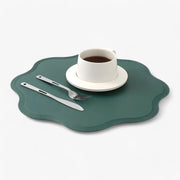 Sets de Table Fleuris - Sets en Simili Cuir avec Motif de Fleurs Jaunes en Relief