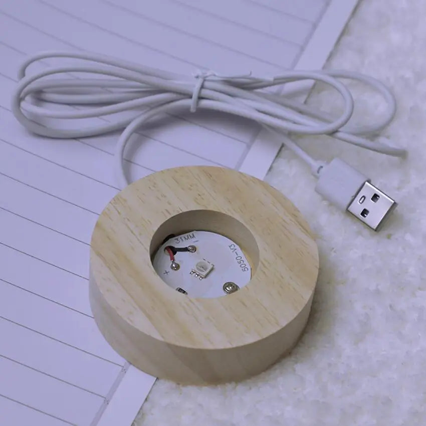 Lampe de Nuit en Verre - Lampe d'Ambiance LED USB