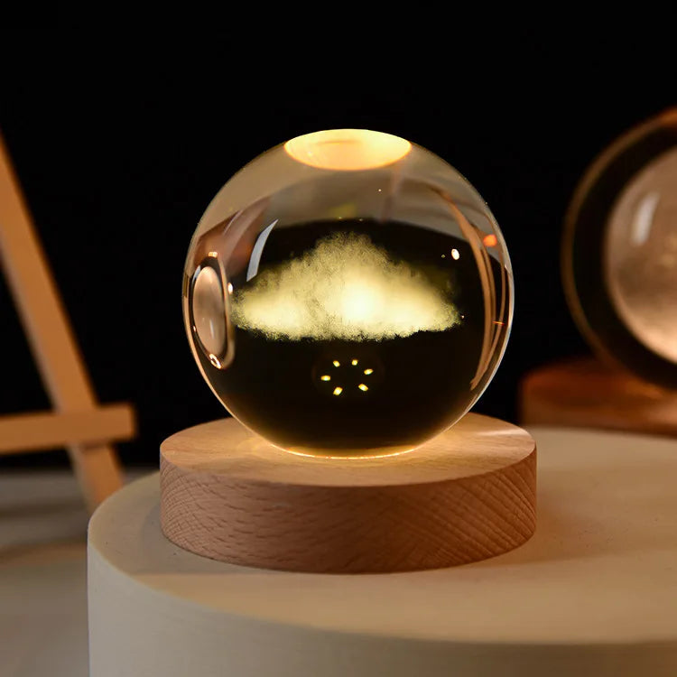 Lampe de Nuit en Verre - Lampe d'Ambiance LED USB