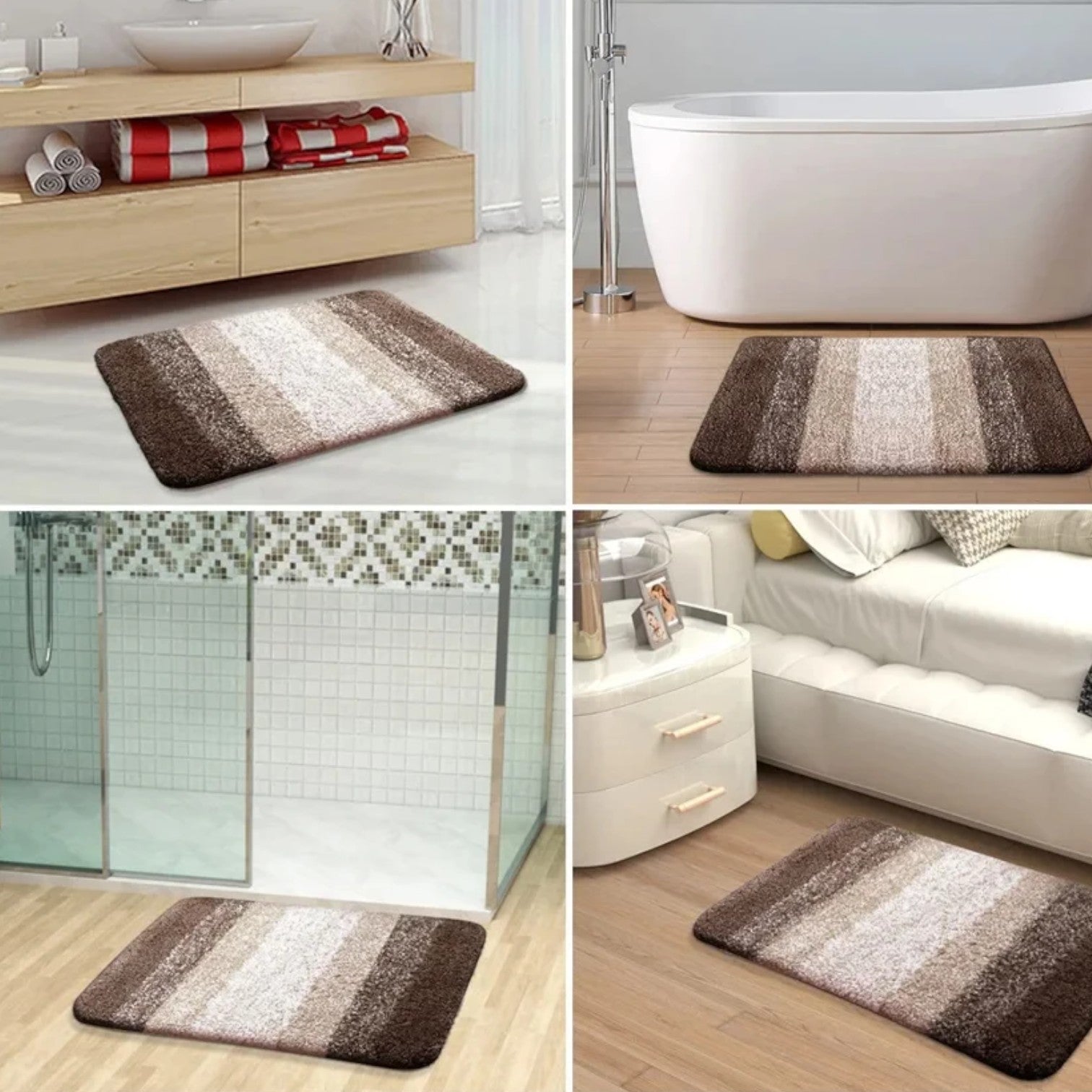 Tapis de Bain Super Absorbant - Tapis Antidérapant en Microfibre pour Salle de Bain et Maison