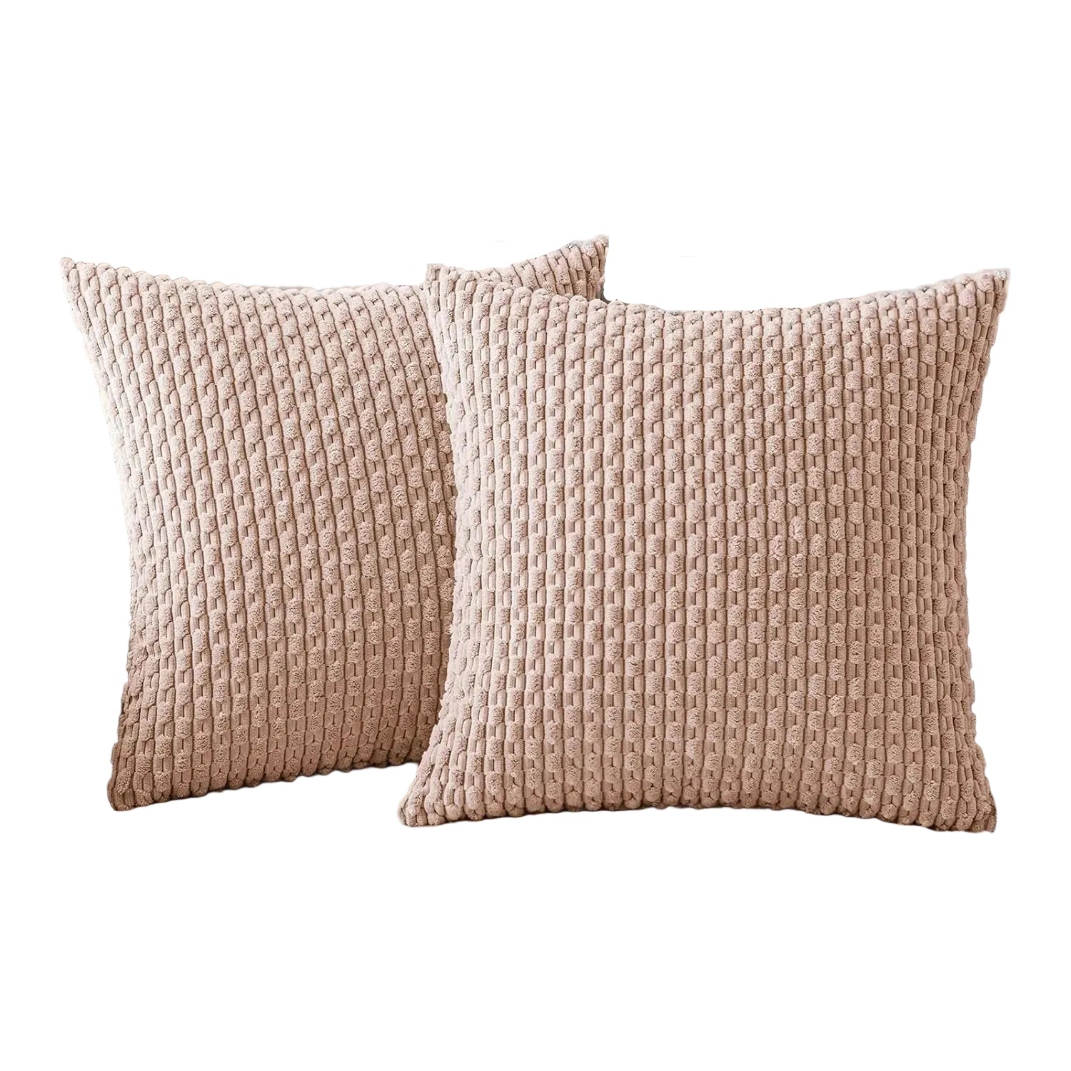 Housse de Coussin en Velours Côtelé - Housse Texturée pour Canapé, Lit et Fauteuil