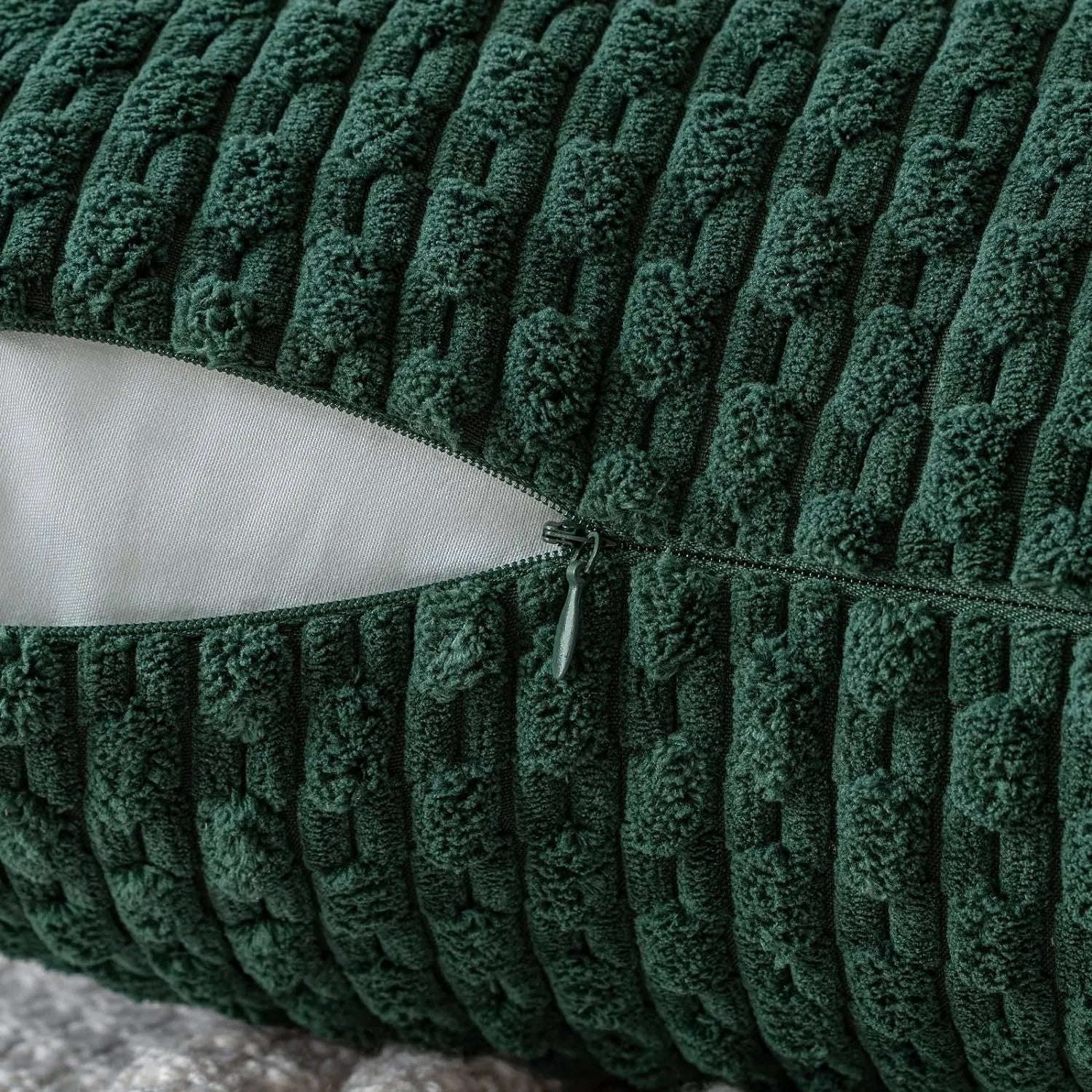 Housse de Coussin en Velours Côtelé - Housse Texturée pour Canapé, Lit et Fauteuil