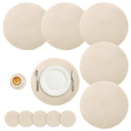 Sets de Table Tressés - 12 Sous-verres Ronds Antidérapants et Résistants à la Chaleur