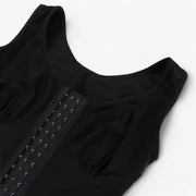Body de Compression Femme - Panneaux Structurés Inspirés du Corset et Coupe Sans Manches Noire