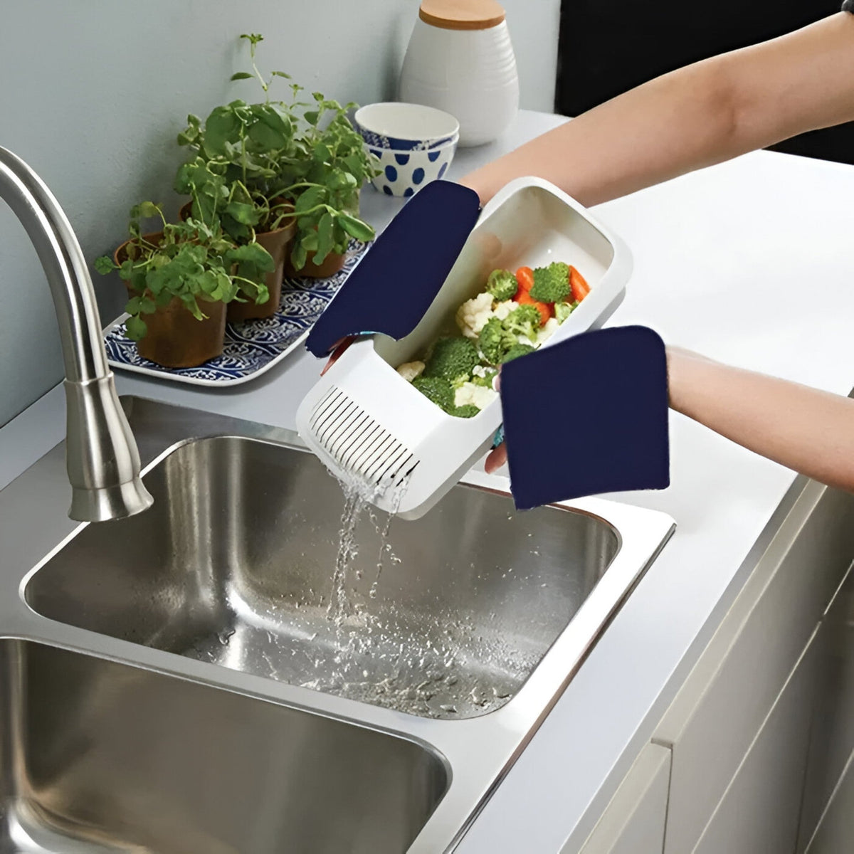 Cuiseur à Pâtes avec Égouttoir - Récipient en PP pour Cuisson et Égouttage