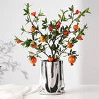 Vase Réfléchissant Argenté - Vase Décoratif en Céramique avec Finition en Électroplaqué