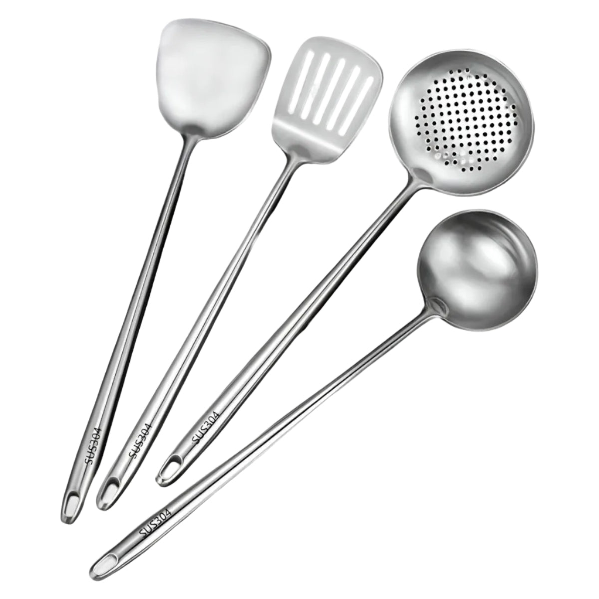Ensemble d'Ustensiles de Cuisine en Acier Inoxydable - Ustensiles pour Cuisson et Service