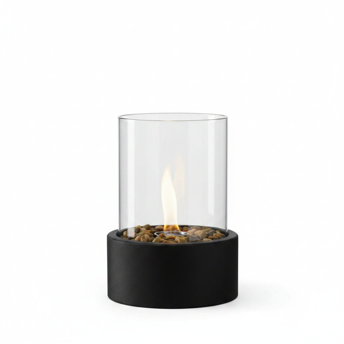 Cheminée de Table Portable à l'Éthanol - Foyer en Métal et Verre pour Intérieur & Extérieur