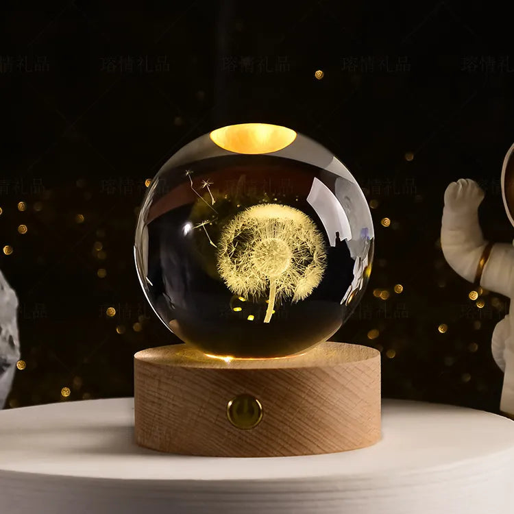 Lampe de Nuit en Verre - Lampe d'Ambiance LED USB