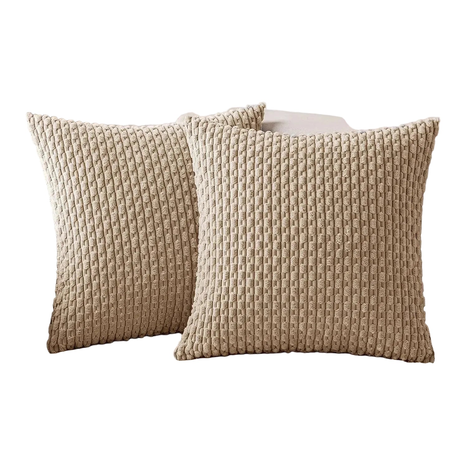 Housse de Coussin en Velours Côtelé - Housse Texturée pour Canapé, Lit et Fauteuil